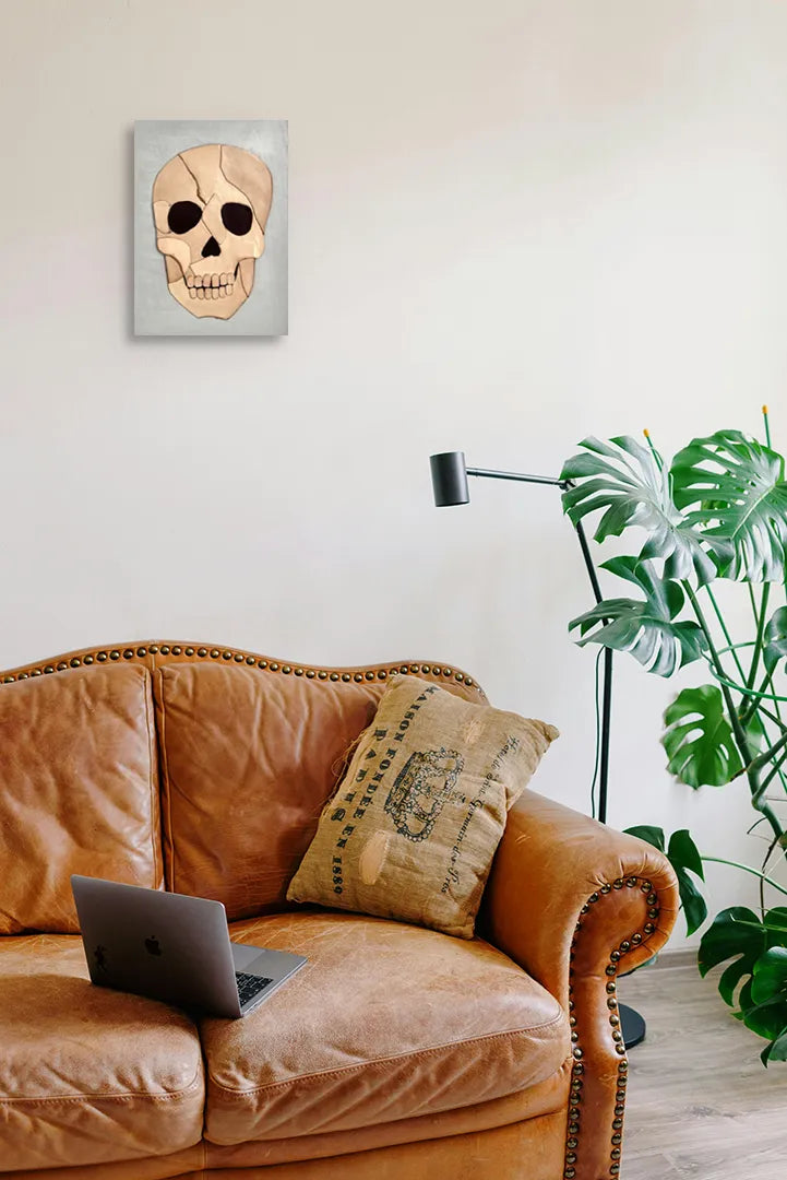 Leather collage art(SKULL)
