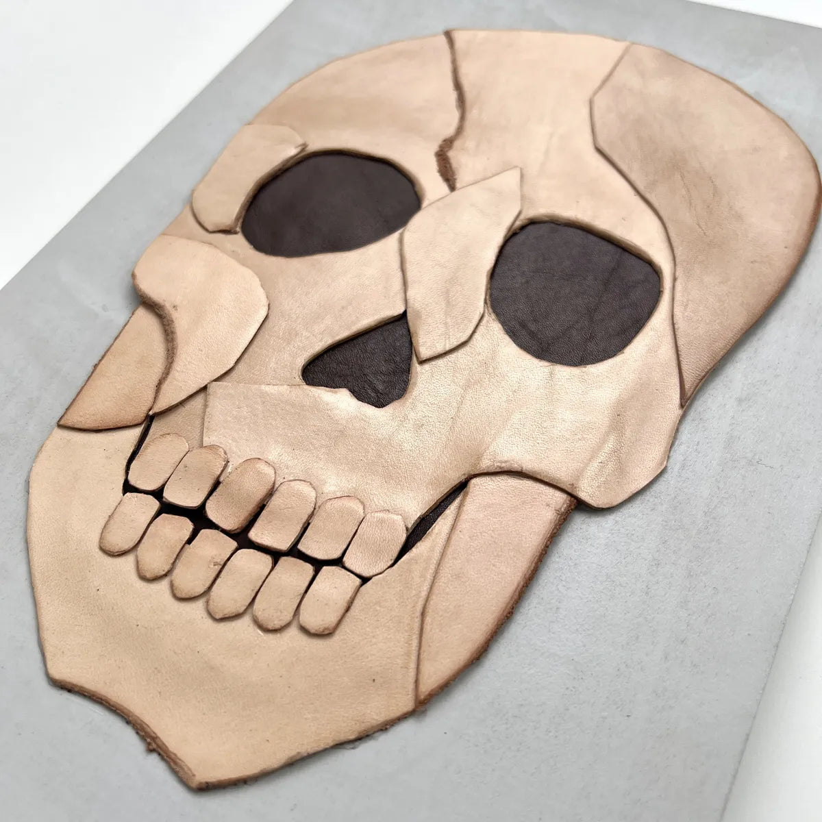 Leather collage art(SKULL)